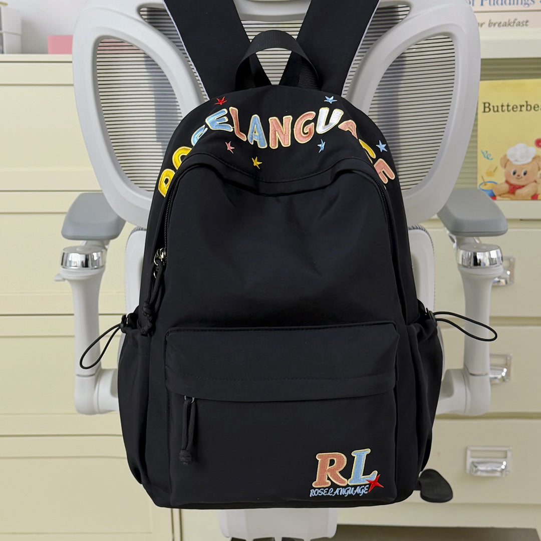 Stylish Embroidered Graphic Backpack Bowlift
