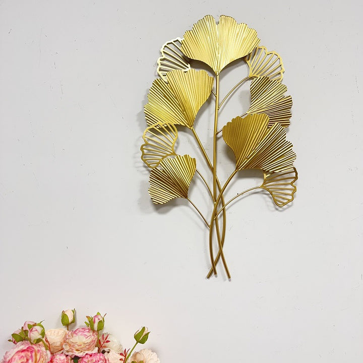 Decorative Metal Ginkgo Wall Sculpture Bowlift