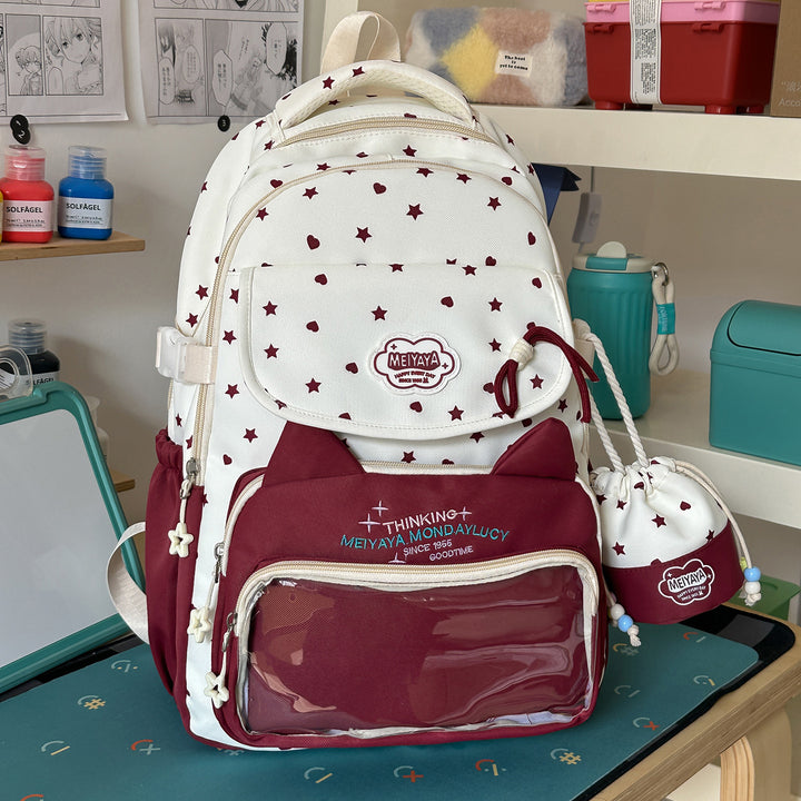 Stylish Water-Resistant Star-Patterned Backpack Bowlift