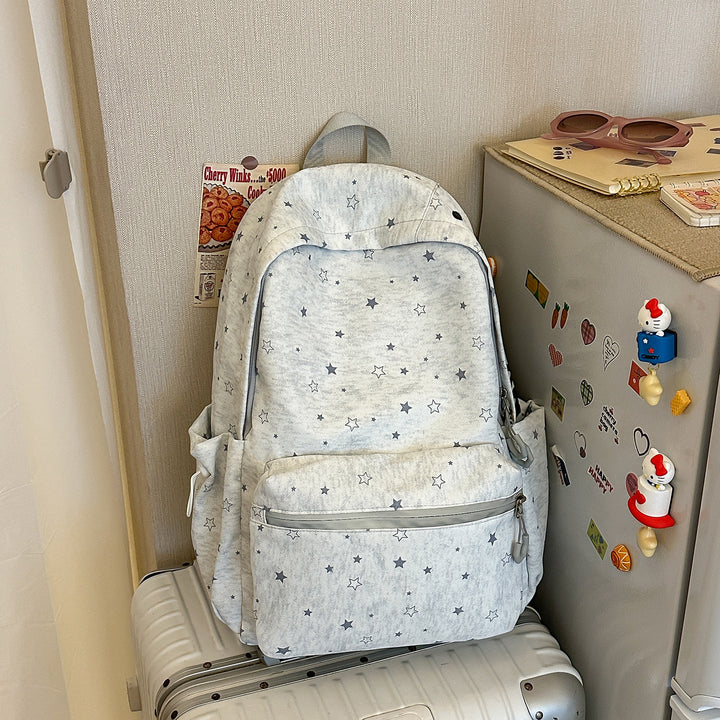 Star-Patterned School Backpack Bowlift