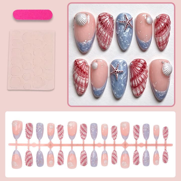 Nail art set with maritime shell and star motifs Bowlift