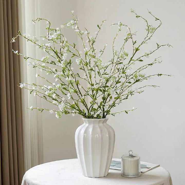 Elegant Pleated Ceramic Flower Vase Bowlift