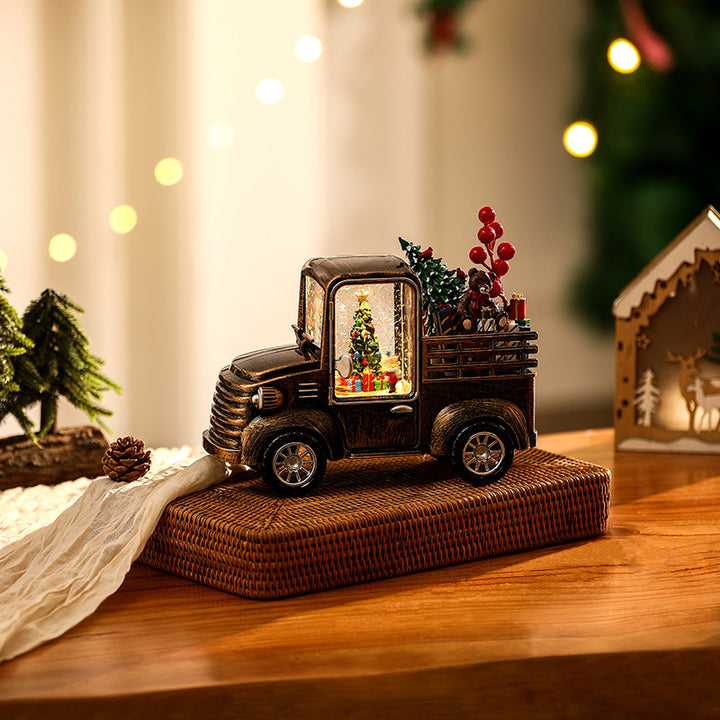 Decorative truck model with Christmas lighting Bowlift