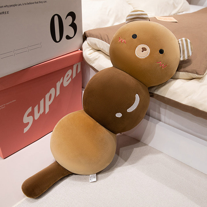 Extra soft plush body pillow in dango-shaped frog design