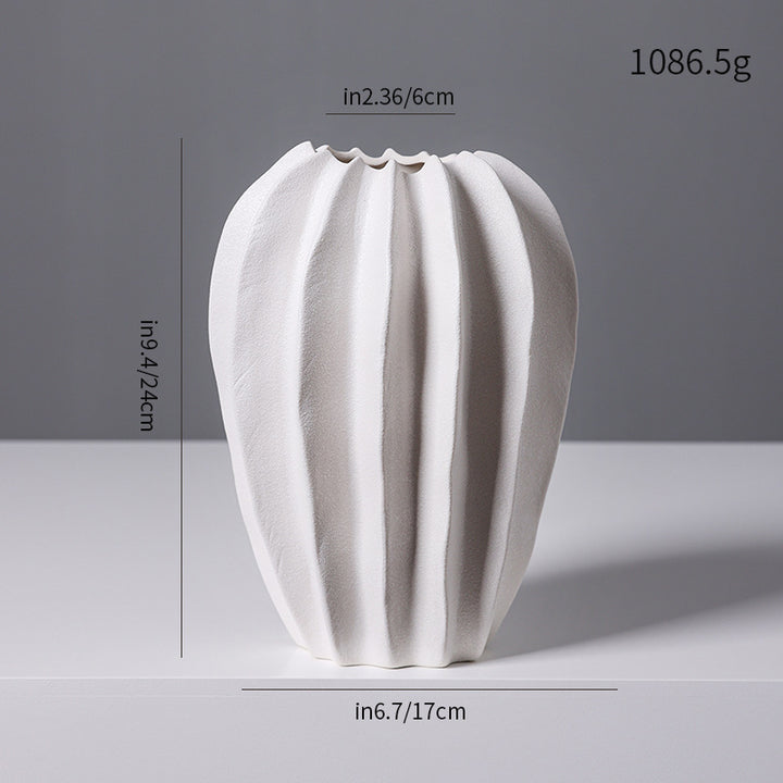 Textured Modern Decorative Ceramic Vase Bowlift