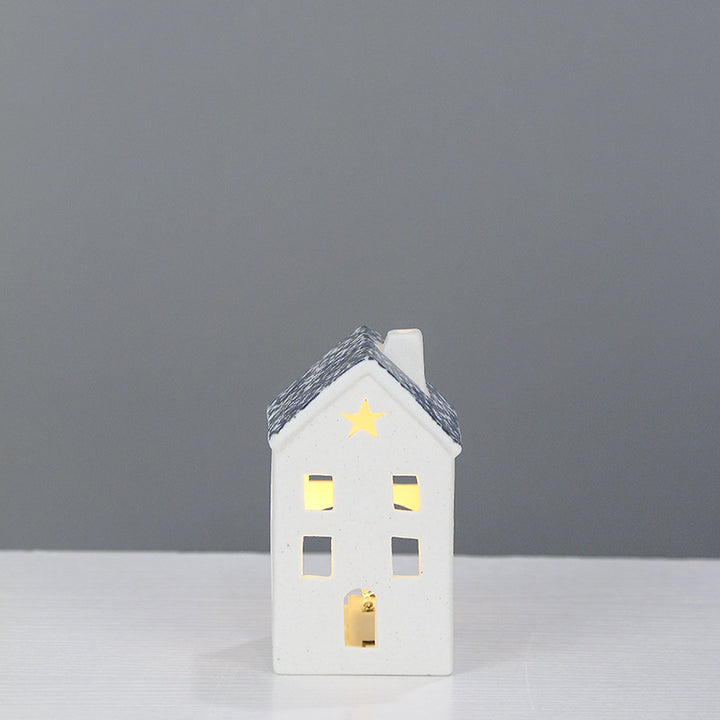 Decorative Ceramic House Lantern Bowlift 1790310186
