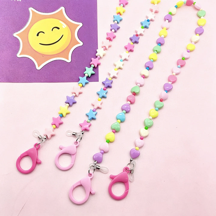 Colorful Heart-Shaped Beaded Eyewear Chain Bowlift