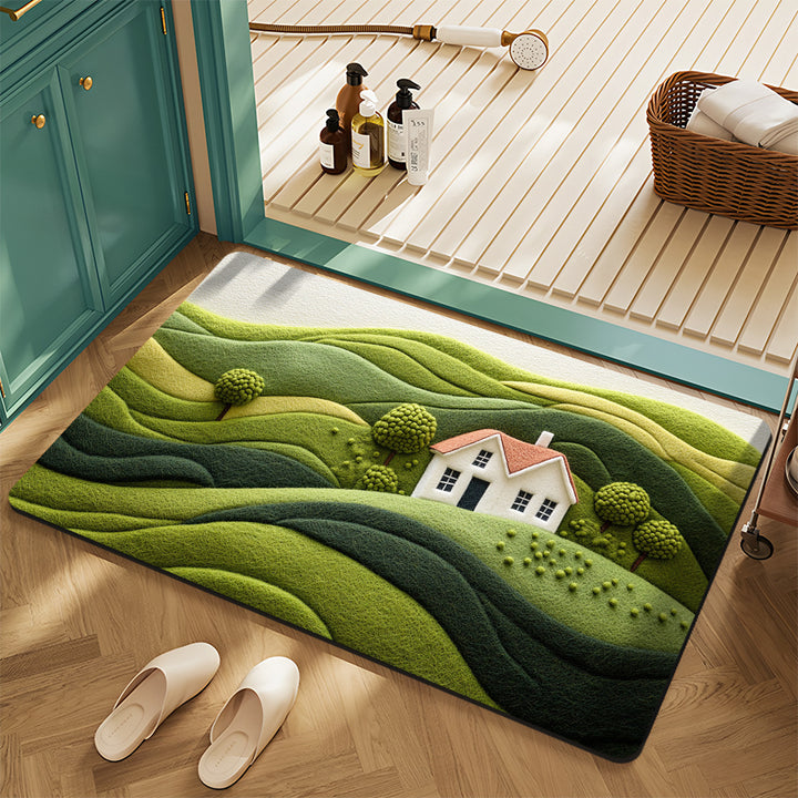 Floral Pattern Bath Mat Bowlift