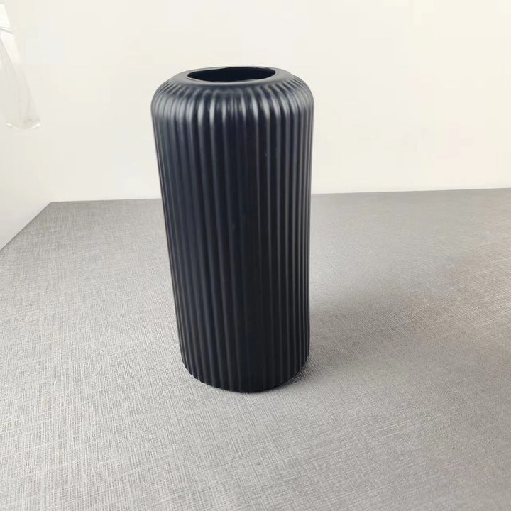 Modern Ribbed Ceramic Vase Bowlift