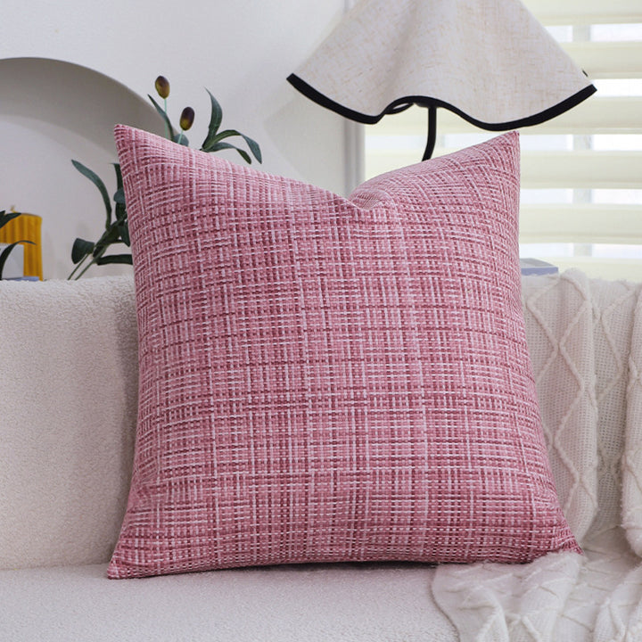 Square decorative cushion cover with woven cross texture and heavy chenille quality Bowlift