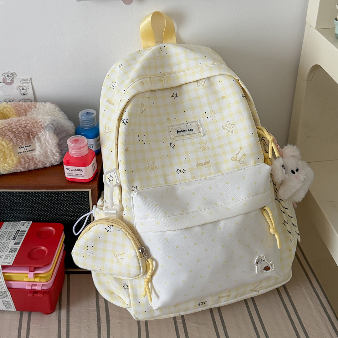 Stylish Checks Print Casual Backpack Bowlift