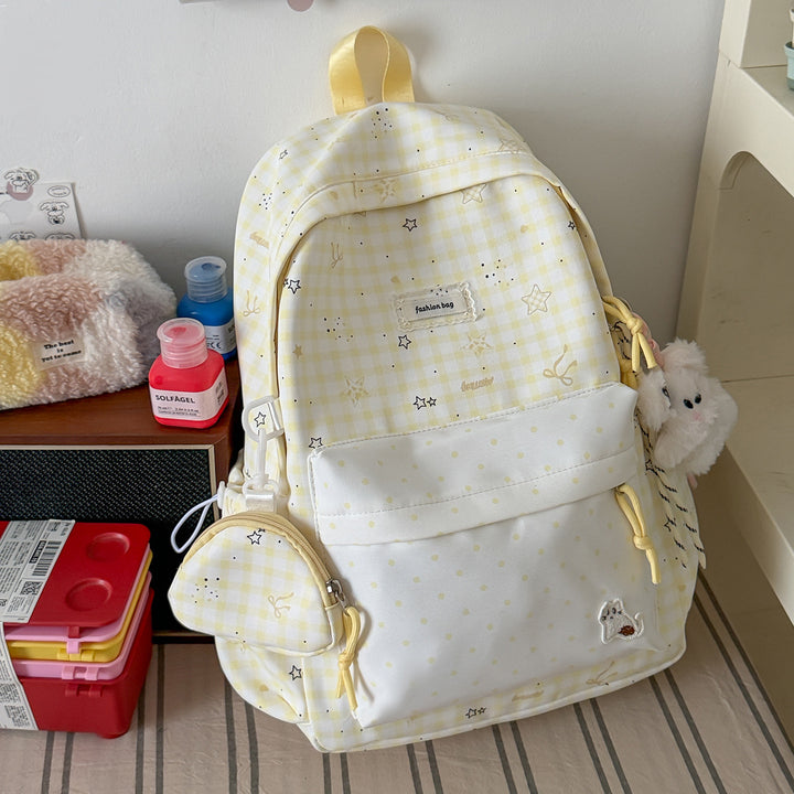 Stylish Checks Print Casual Backpack Bowlift