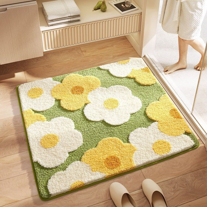 Decorative Floral Pattern Bath Rug