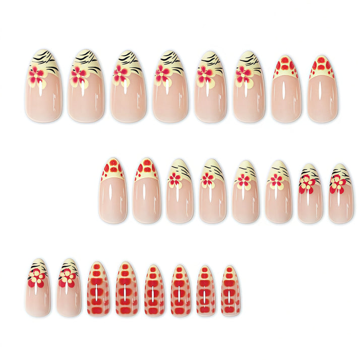 Artistic Floral Design Press-On Nail Extensions Bowlift