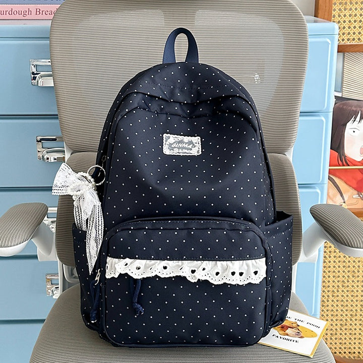 Charming Polka Dot School Backpack Bowlift