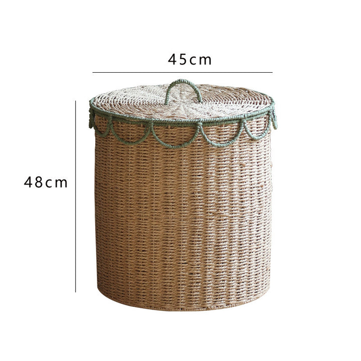 Rustic laundry basket with lid Bowlift