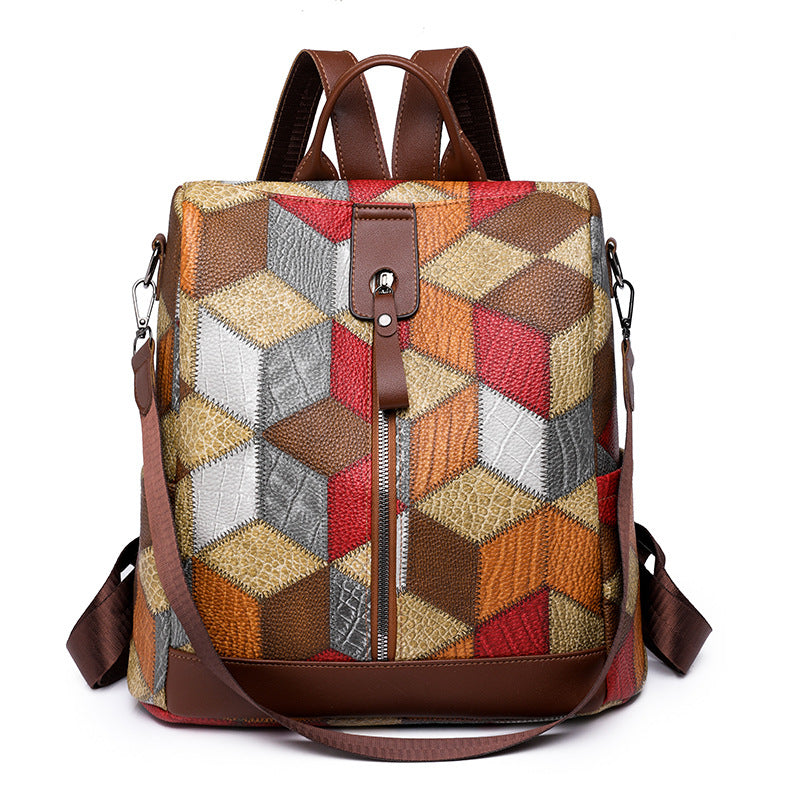 Geometric Patterned Stylish Backpack Bowlift