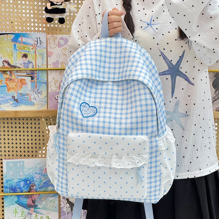 Stylish Checked Backpack Bowlift