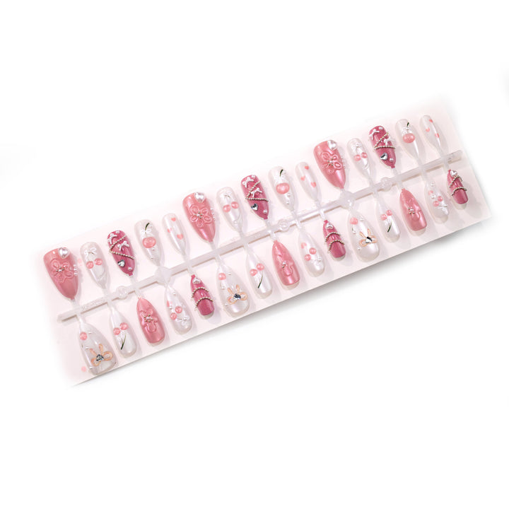 Decorative Cherry Blossom Press-On Nail Art Set Bowlift