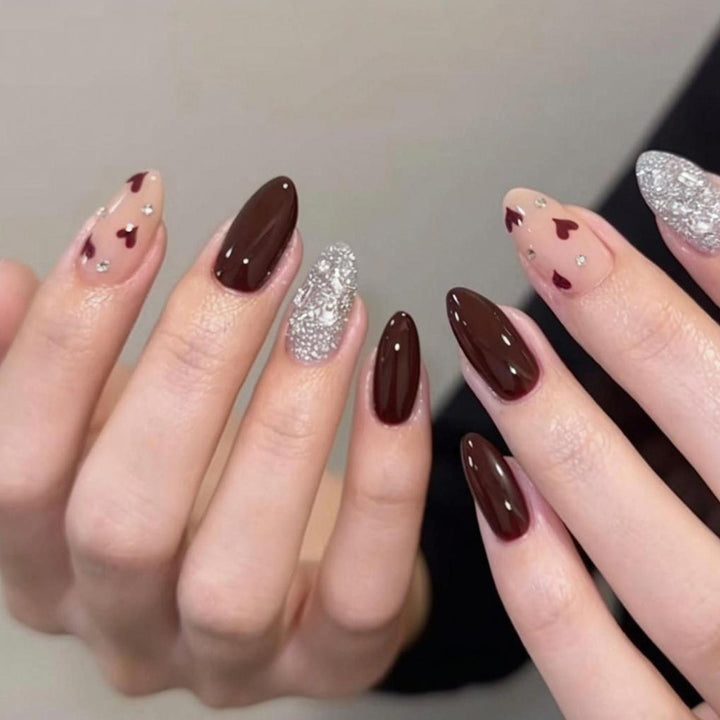 Acrylic nail set with glamorous accents Bowlift