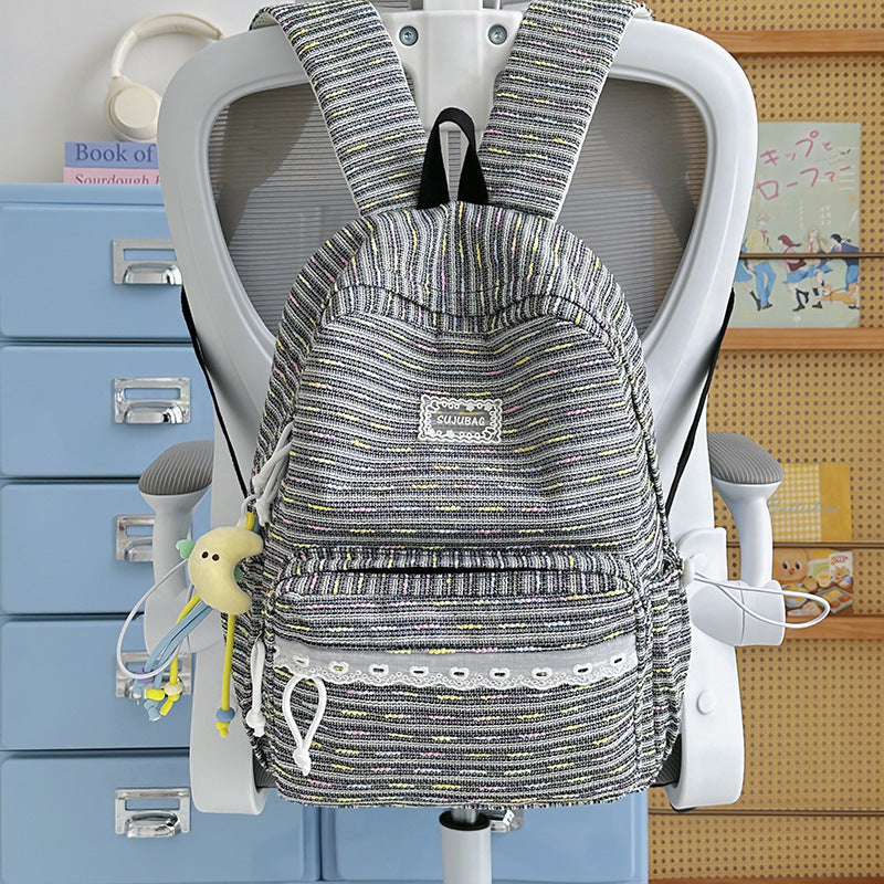 Textured Casual Backpack Bowlift