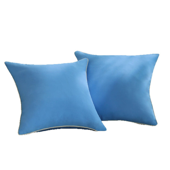Square elegant microvelours cushion cover with fine piping and concealed zipper Bowlift