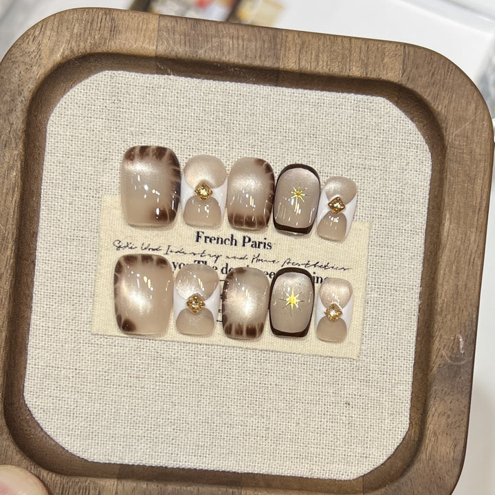 Elegant French Tip Press-On Nail Art Set