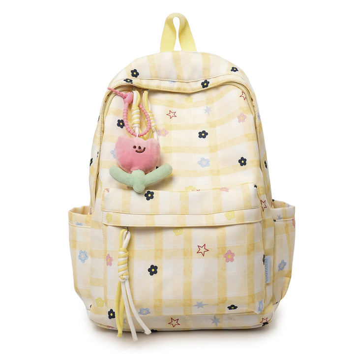 Stylish Checkerboard Print Backpack Bowlift