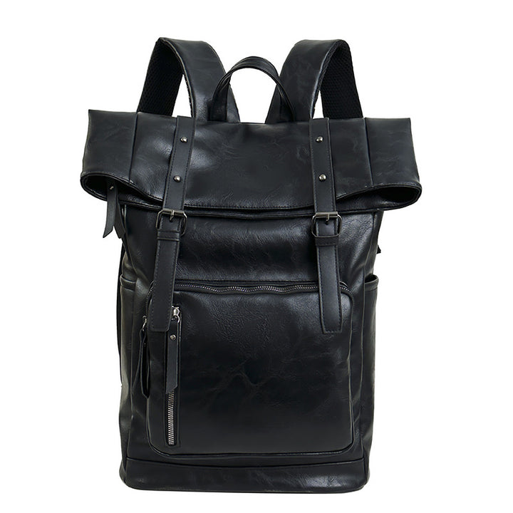 Vintage Leather Rolltop Backpack Bowlift