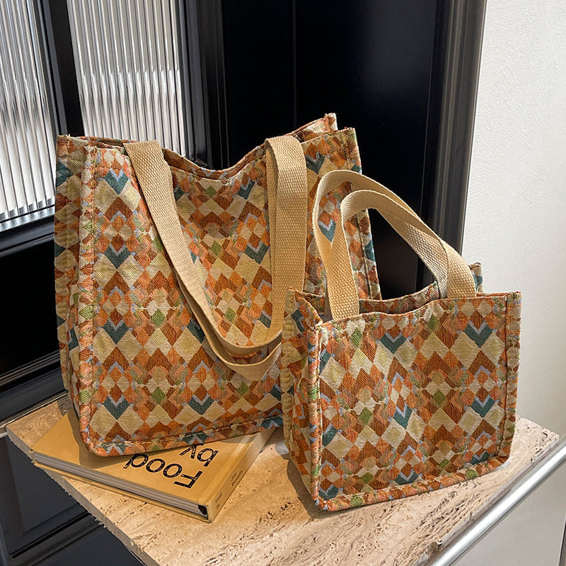 Colorful Geometric Patterned Tote Bag