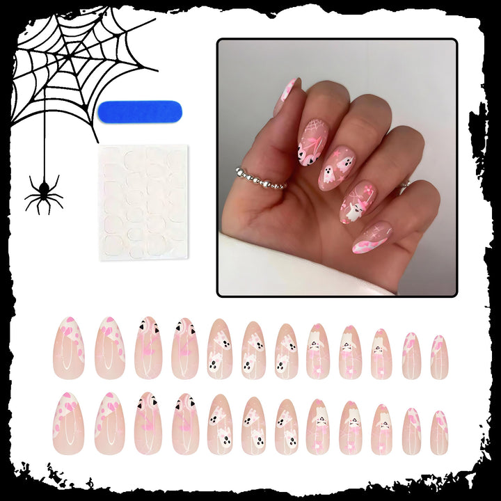 Creative ghost and heart designs artificial nail set Bowlift