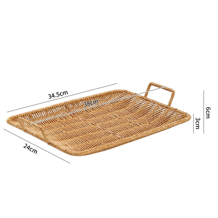 Woven Serving Tray with Easy-Grip Handles