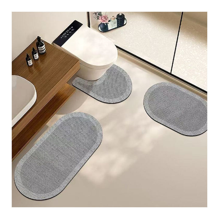 Elegant Textured Bath Mat Set Bowlift