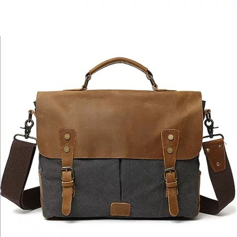Robust Briefcase Made of Durable Canvas and Leather Bowlift