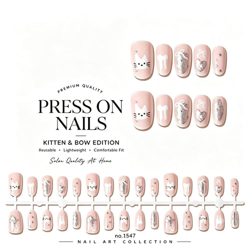 Thematic Cat Design Press-On Nails