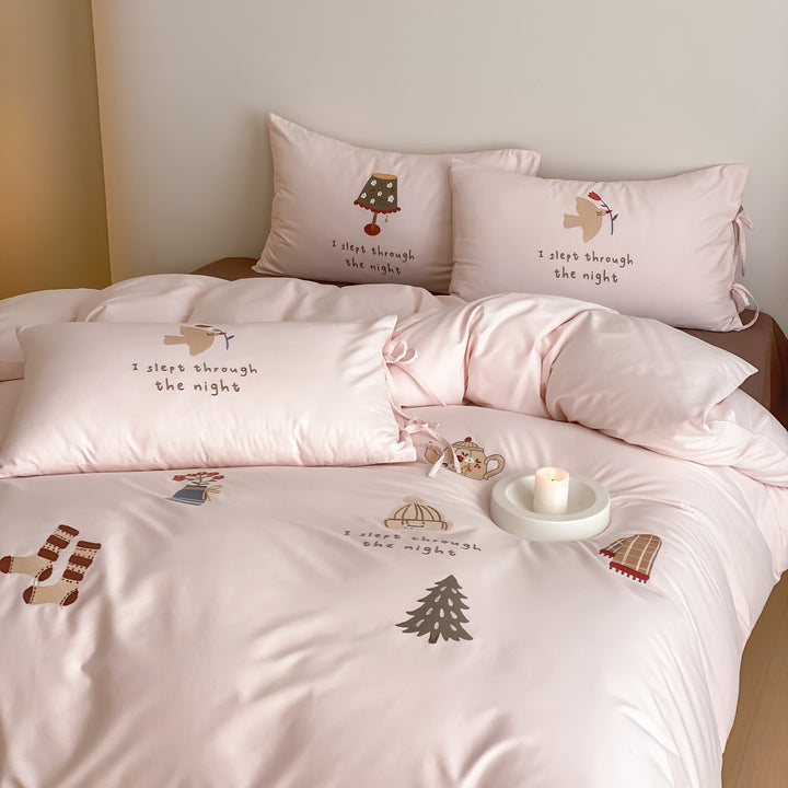 Printed Microfiber Duvet Cover and Pillowcase Set