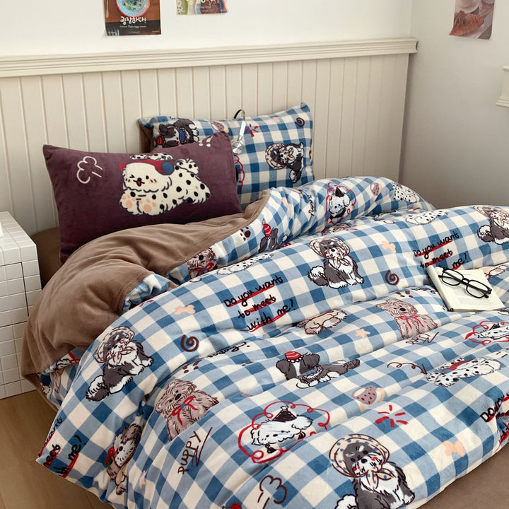 Cute Themed Fleece Bedding Set
