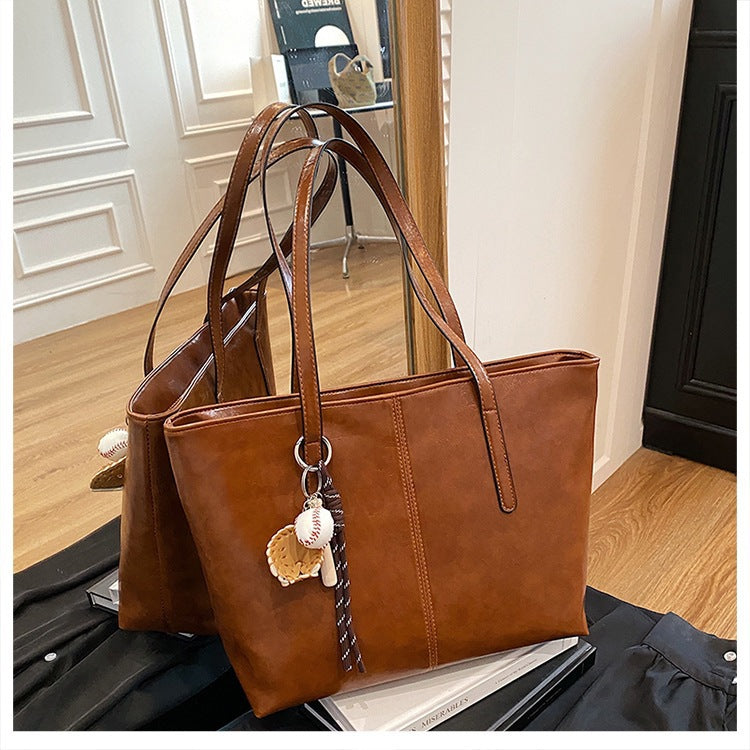 Classic Structured Faux Leather Tote