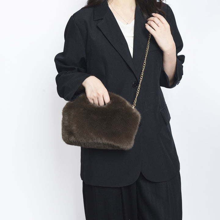 Elegant Faux Fur Handheld Purse