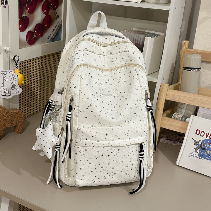 Star-Print Casual Backpack Bowlift