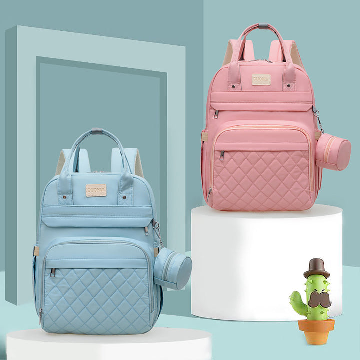 Versatile Quilted Backpack with Handy Side Pouch Bowlift