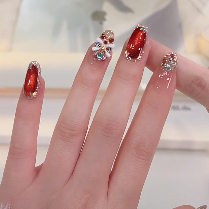 Glittery Articulated Press-On Nails Bowlift