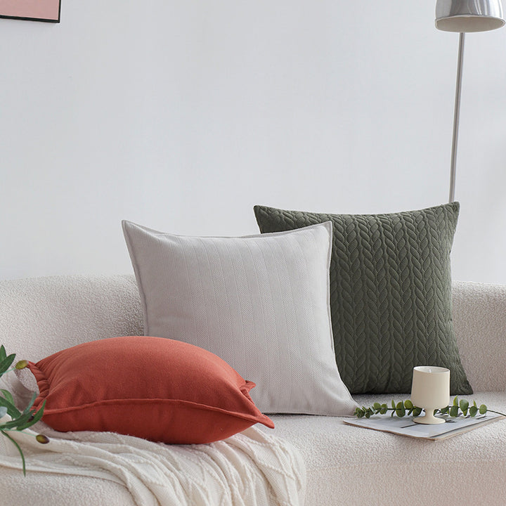 Square quilted decorative cushion cover with cable tufting and soft microfiber finish Bowlift