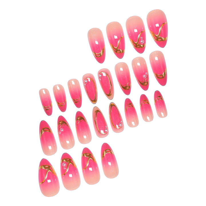 Artistic Stiletto Nail Extensions with Pearl Accents