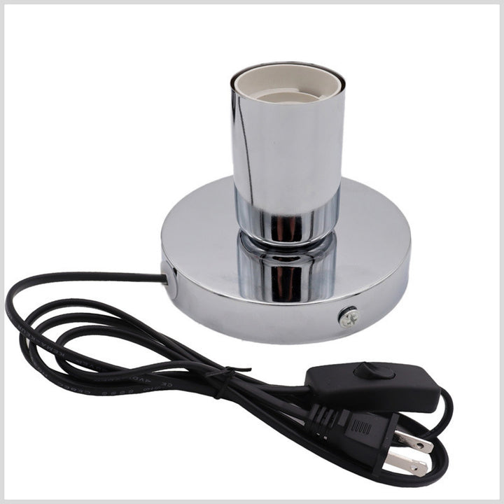 Metal Plug-In Lamp Holder with Inline Switch and EU Plug Bowlift