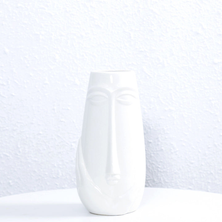 Artistic Face-Shaped Ceramic Vase Bowlift