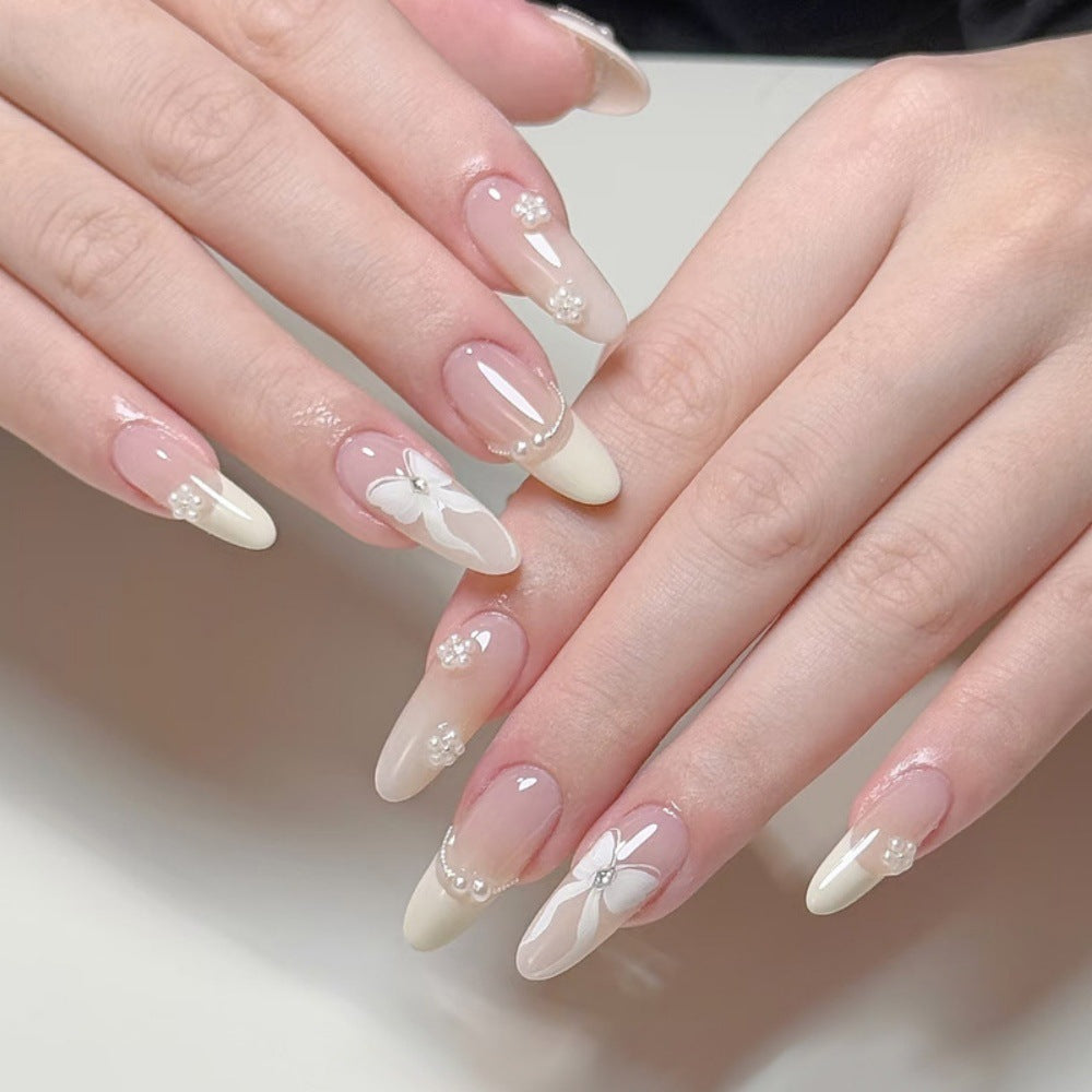 Artistic Floral and Gemstone Press-On Nails Bowlift