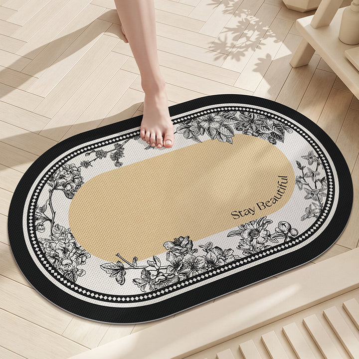 Floral Non-Slip Bath Mat Bowlift