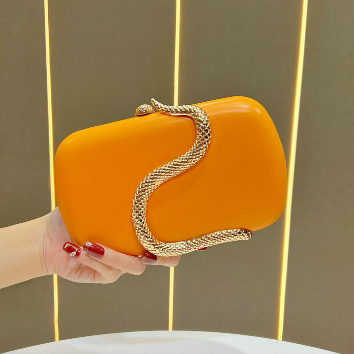 Stylish Snake-Detail Evening Clutch