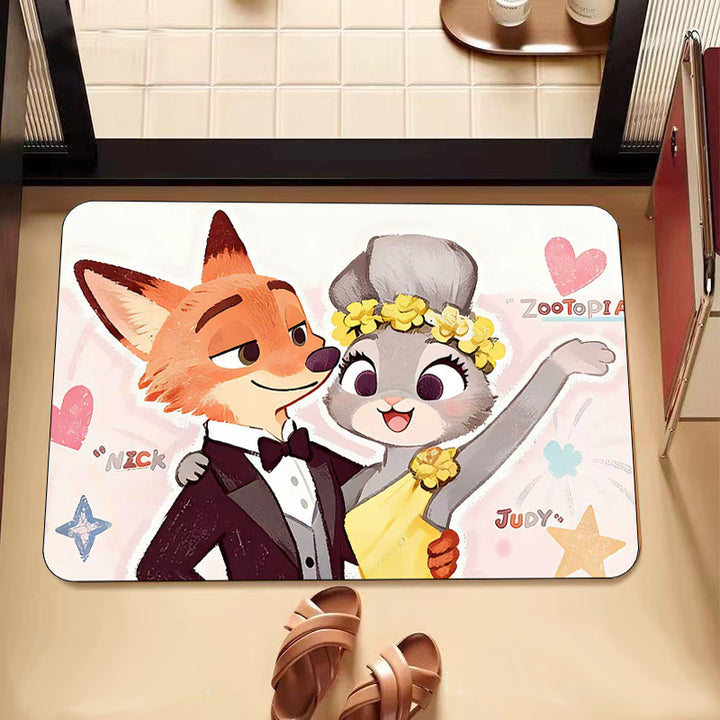 Cartoon Character Plush Mat for Interiors